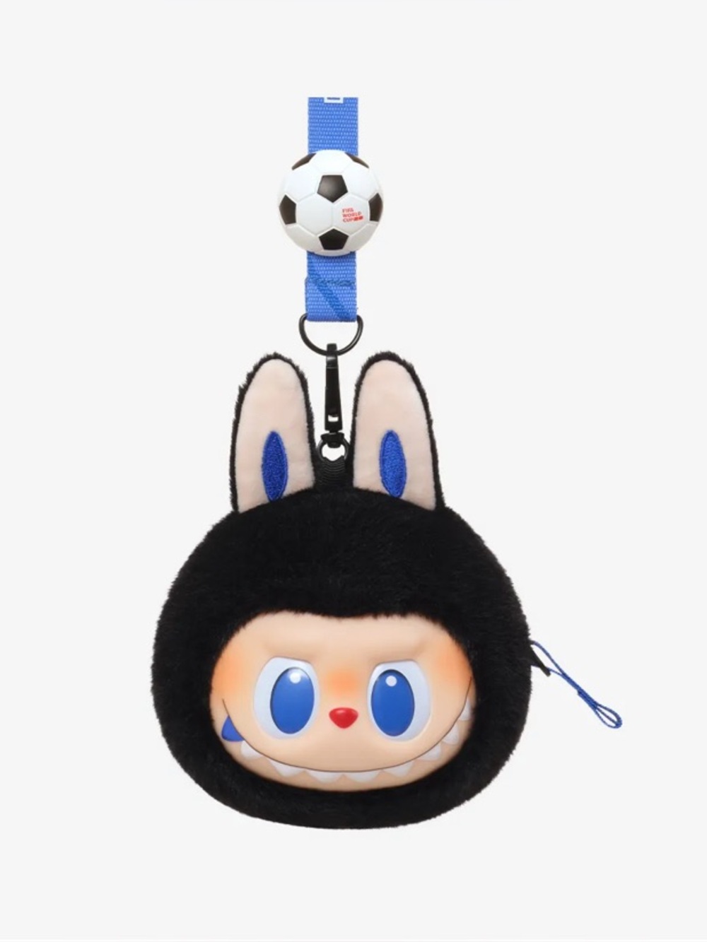 BNIB Pop Mart Labubu × FIFA SERIES-Vinyl Plush Pendant earphone Pouch Lanyard